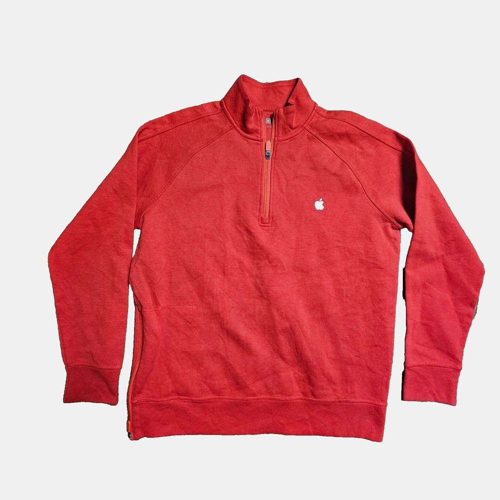 Apple Store Mens Quarter Zip Employee Uniform Pullover Sweatshirt Jacket M Logo
